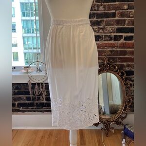 Elegant White Lace Midi Skirt